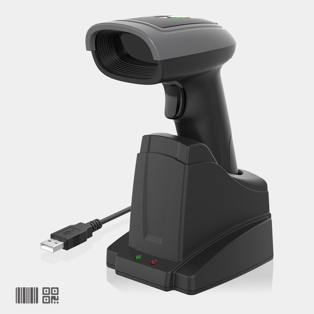 X-1901C Wireless 2.4G 2D Barcode Scanner with Charging Cradle