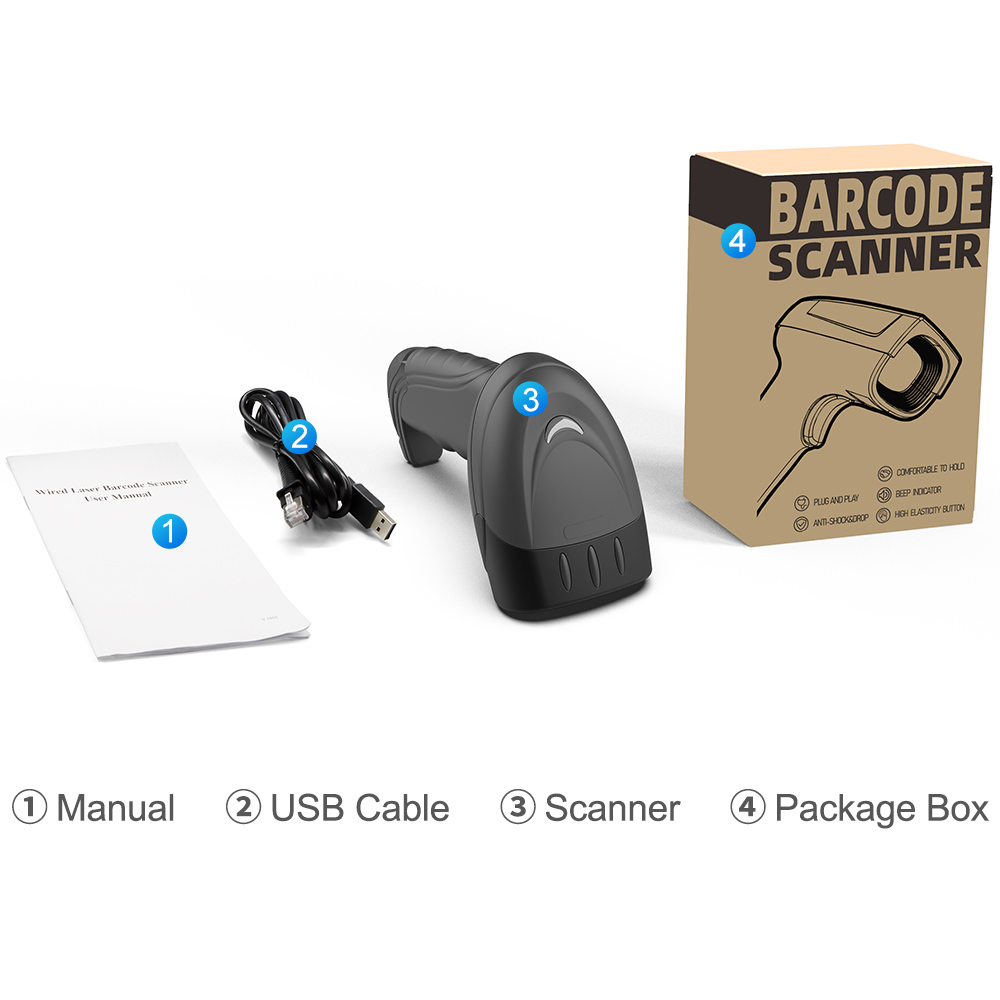 X-520 1D Laser Wired Handhold Barcode Scanner_6