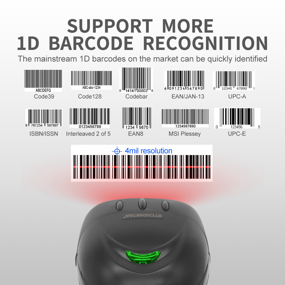 X-520AT-1D Automatic Laser Wired Handhold Barcode Scanner With Stand_1