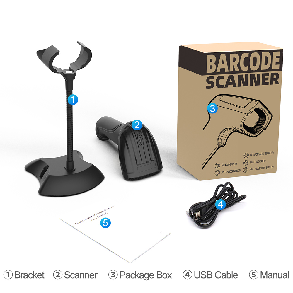 M-3100AT Automatic Laser Barcode Scanner With Stand-5